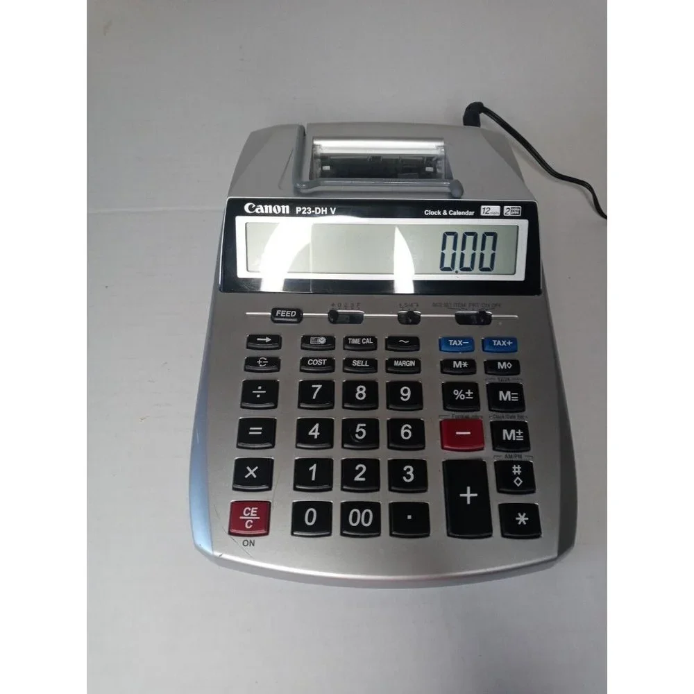 Canon P23-DH V Mini Desktop 2 Color Printing Calculator 12 Digits XL Display